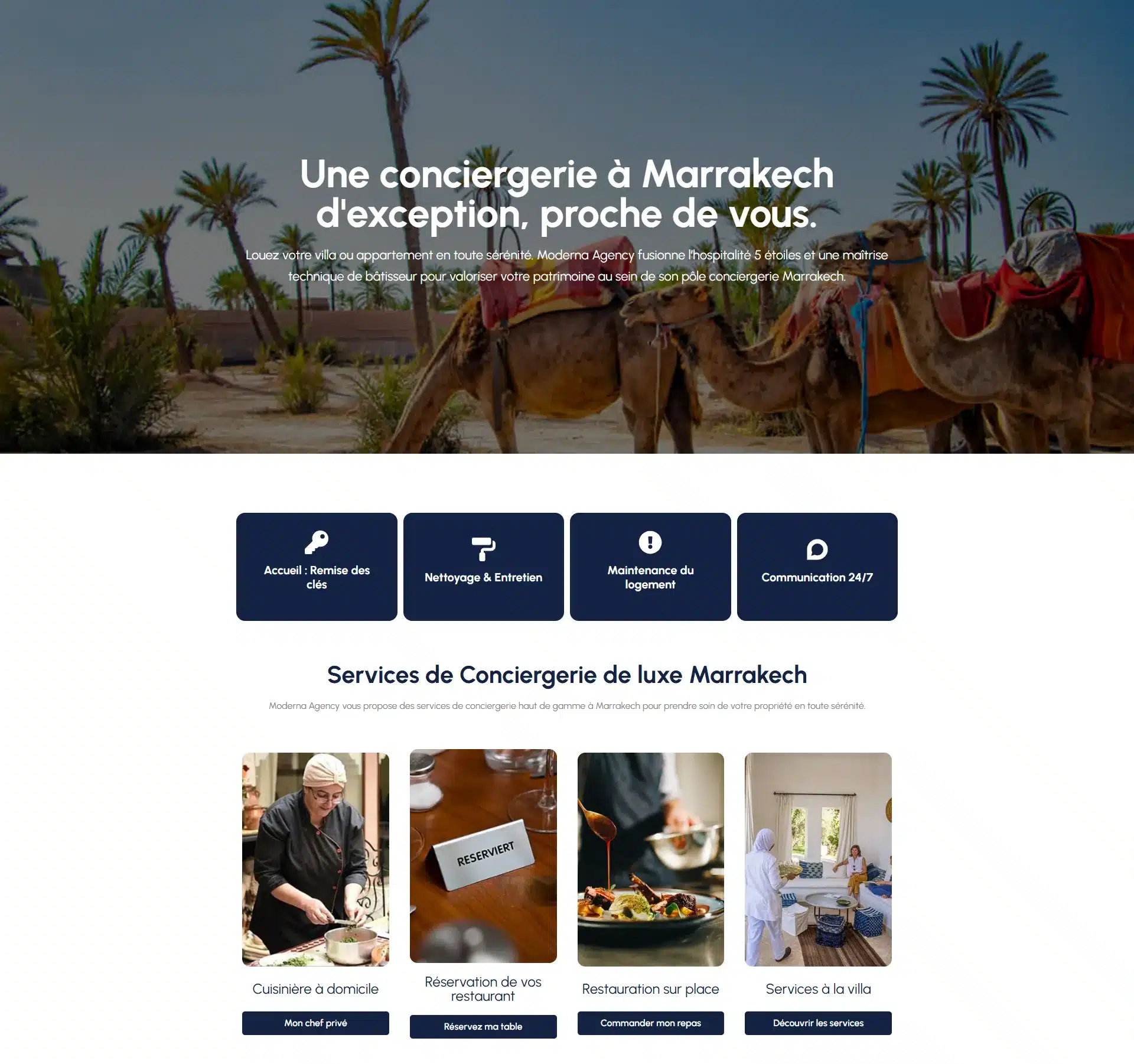 Conciergerie de luxe Marrakech Moderna Agency services chef privé linge maintenance villa_resultat