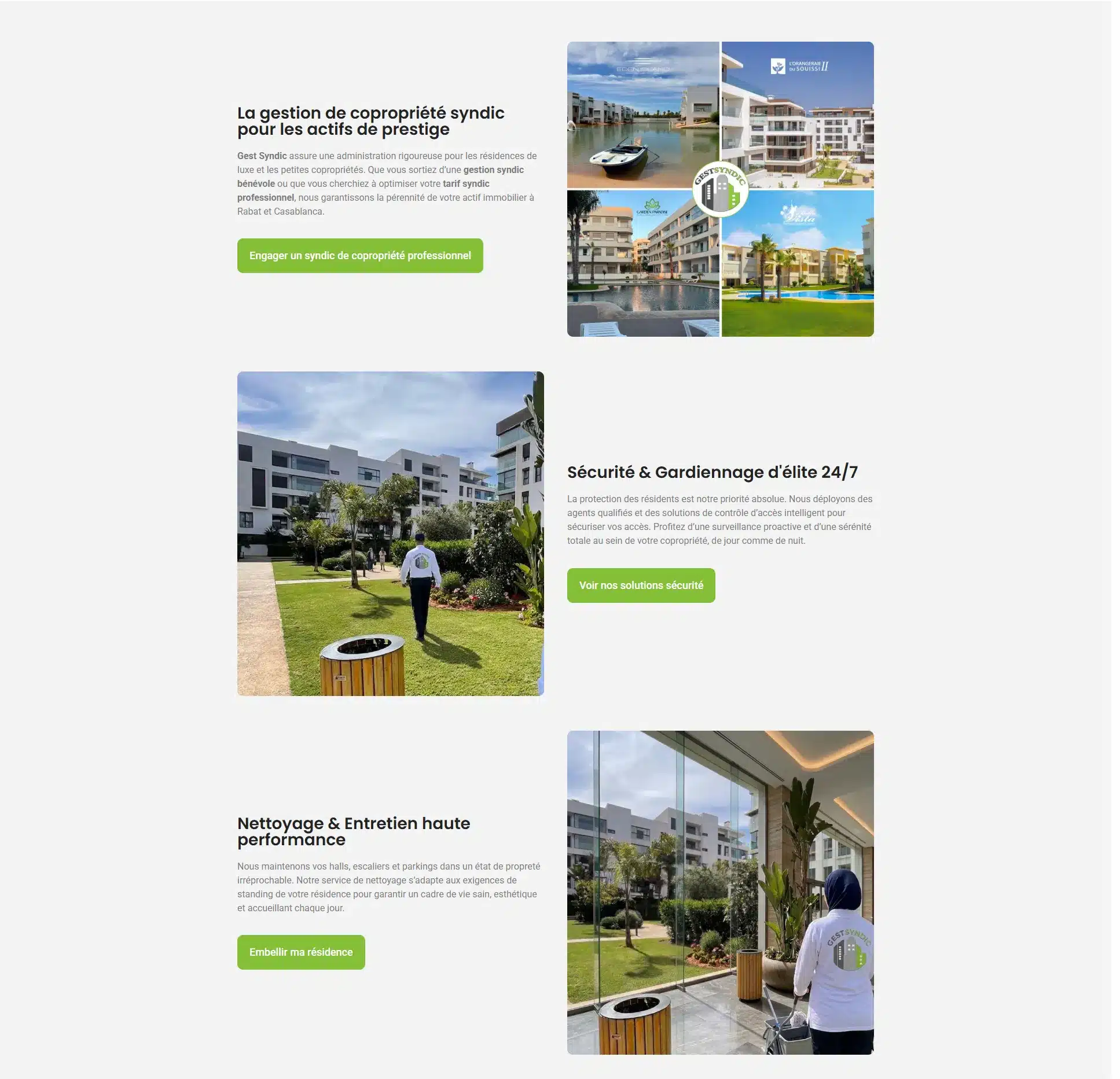 Services de gestion de copropriété Gest Syndic - sécurité entretien maintenance jardinage Rabat