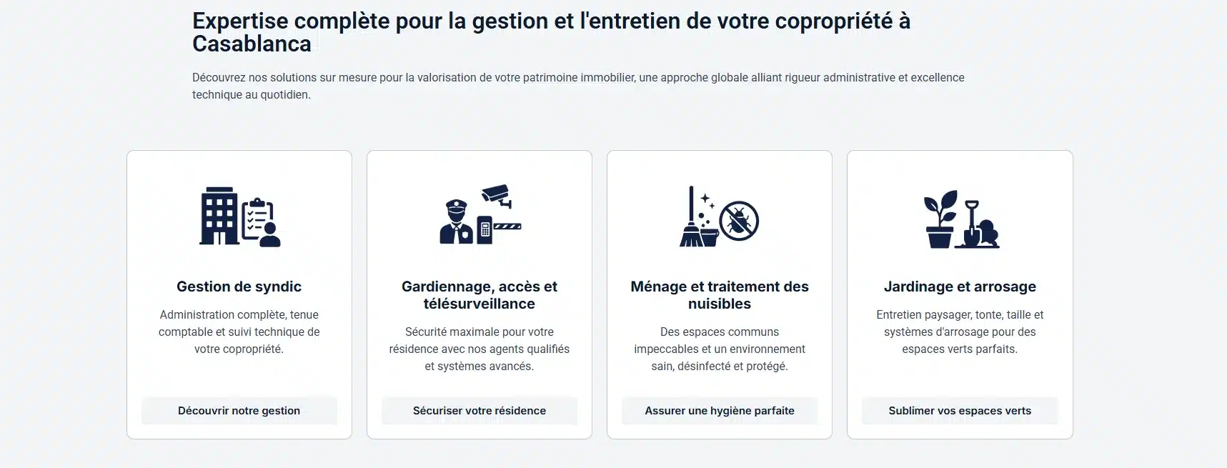 Services syndic professionnel Casablanca OM Copro - gardiennage nettoyage jardinage gestion copropriété